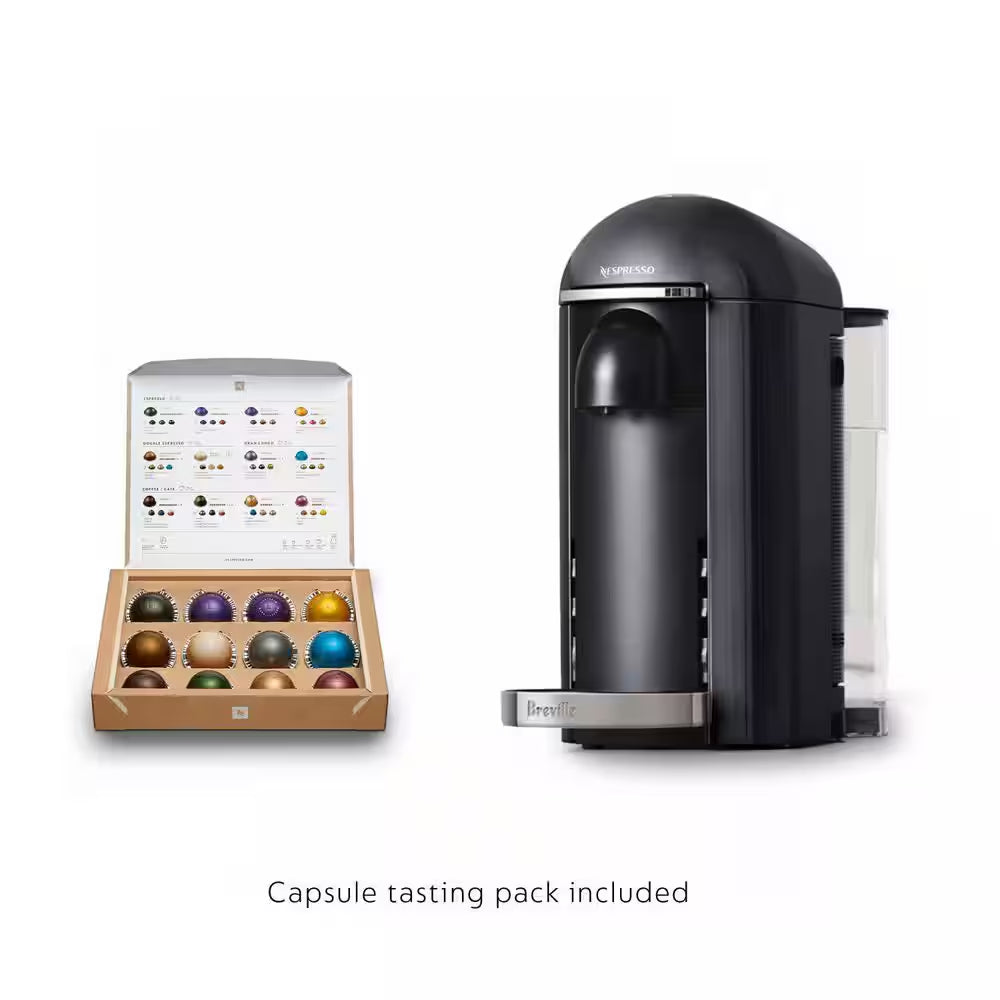 Nespresso Vertuoplus Deluxe 1 Cup Coffee and Espresso Machine in Piano Black