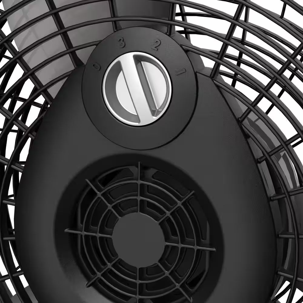 20 In. 3 Speed Air Circulator Floor Fan for Home in Black with Wall Mount Option, Full Range Pivoting Head, Carry Handle