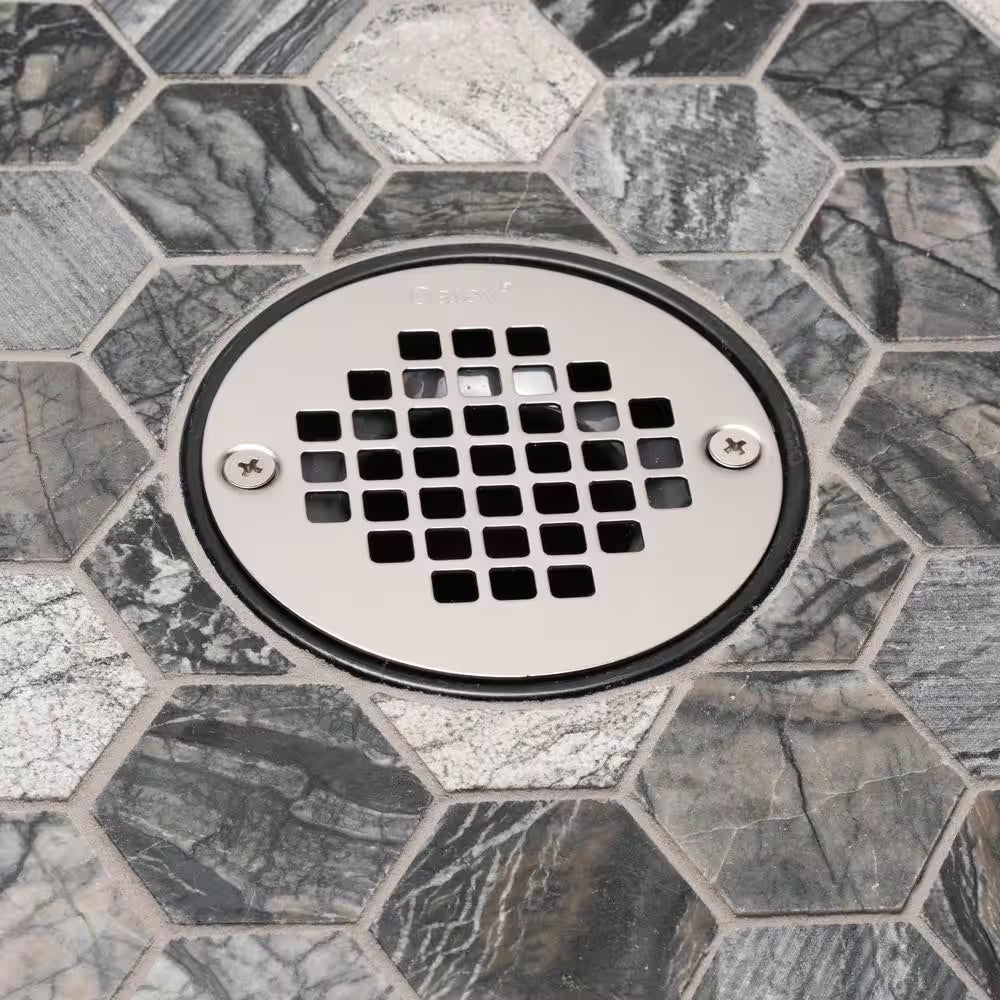 4 In. round Screw-In Stainless Steel Shower Drain Cover