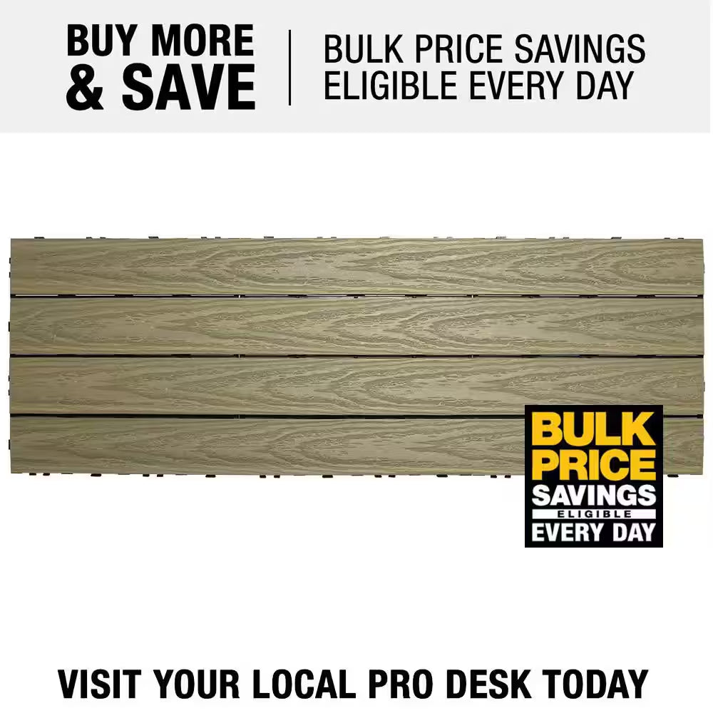 Ultrashield Naturale 1 Ft. X 3 Ft. Quick Deck Outdoor Composite Deck Tile in Roman Antique (15 Sq. Ft. per Box)