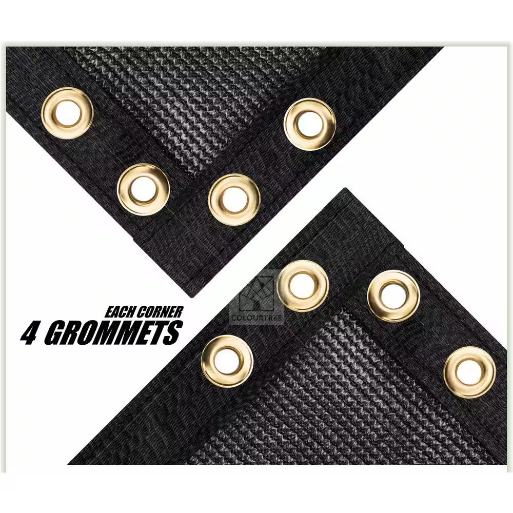 6 Ft. X 50 Ft. Black Privacy Fence Screen Mesh Fabric Cover Windscreen with Reinforced Grommets for Garden Fence