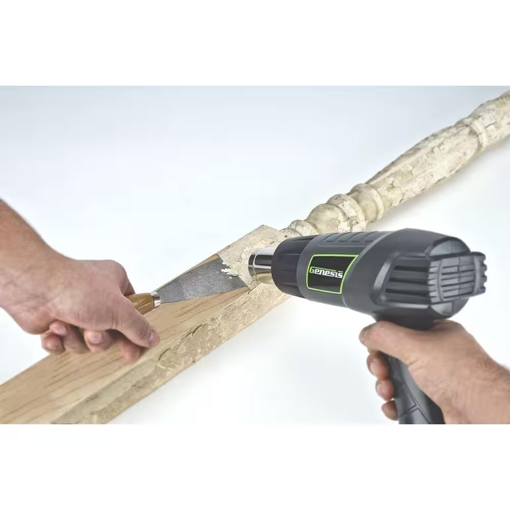12.5-Amp Dual-Temperature Heat Gun with High/Low Settings and Air Reduction, Reflector, and 2 Deflector Nozzles