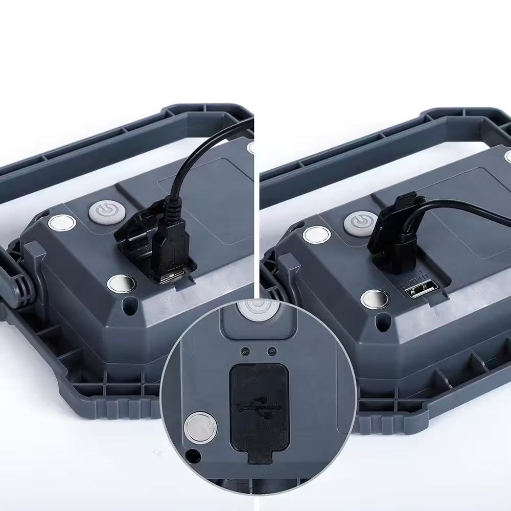 3000 Lumens Rechargeable Magnetic Utility Light with Power Bank (2-Pack )