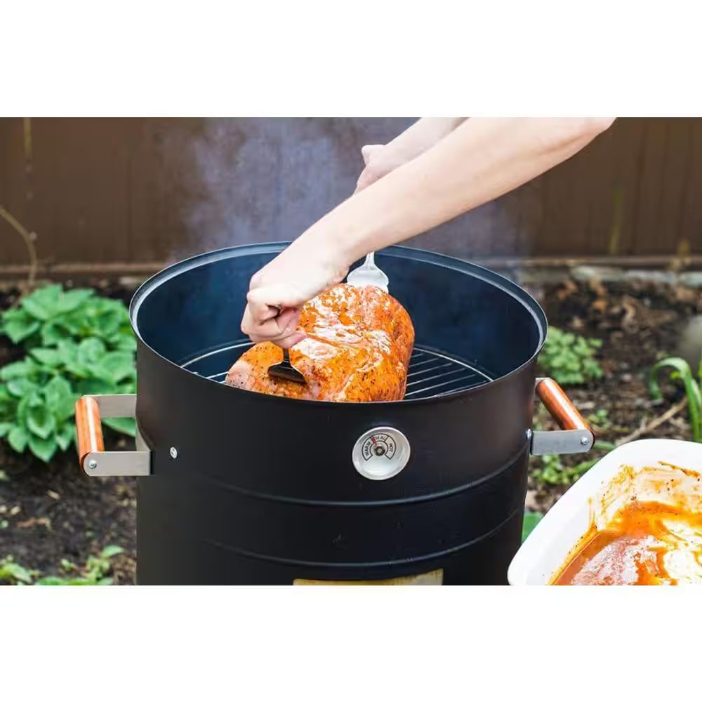 2-In-1 Charcoal Water Smoker Grill