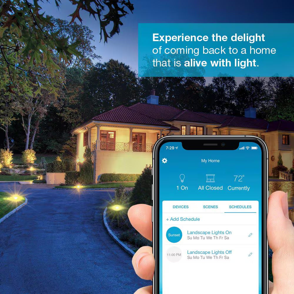 Caseta Weatherproof+ Outdoor Smart Plug with Pico Remote for Landscape/String Lights, 15A On/Off, Black (P-PKG1OUT-BL-R)