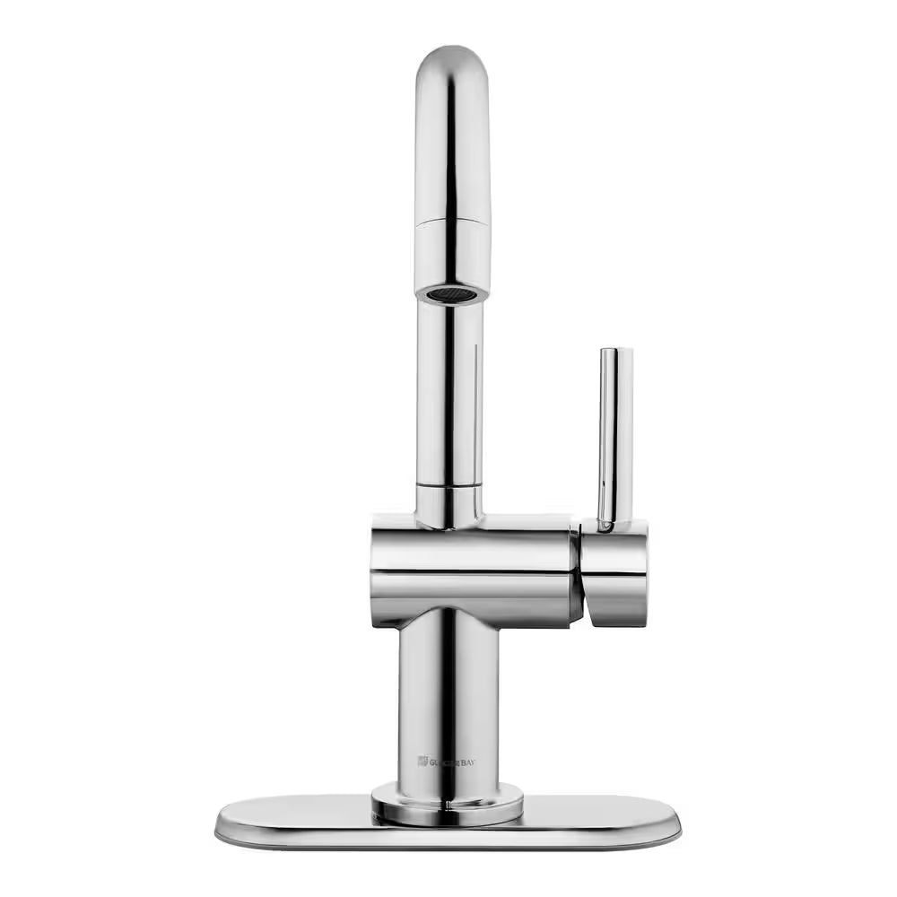 Dorind Single Hole Single-Handle Deck Mount High-Arc Bathroom Faucet in Polished Chrome
