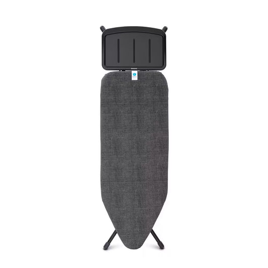 Ironing Board C 49 X 18 in with Solid Steam Unit Holder, Denim Black Cover and Black Frame