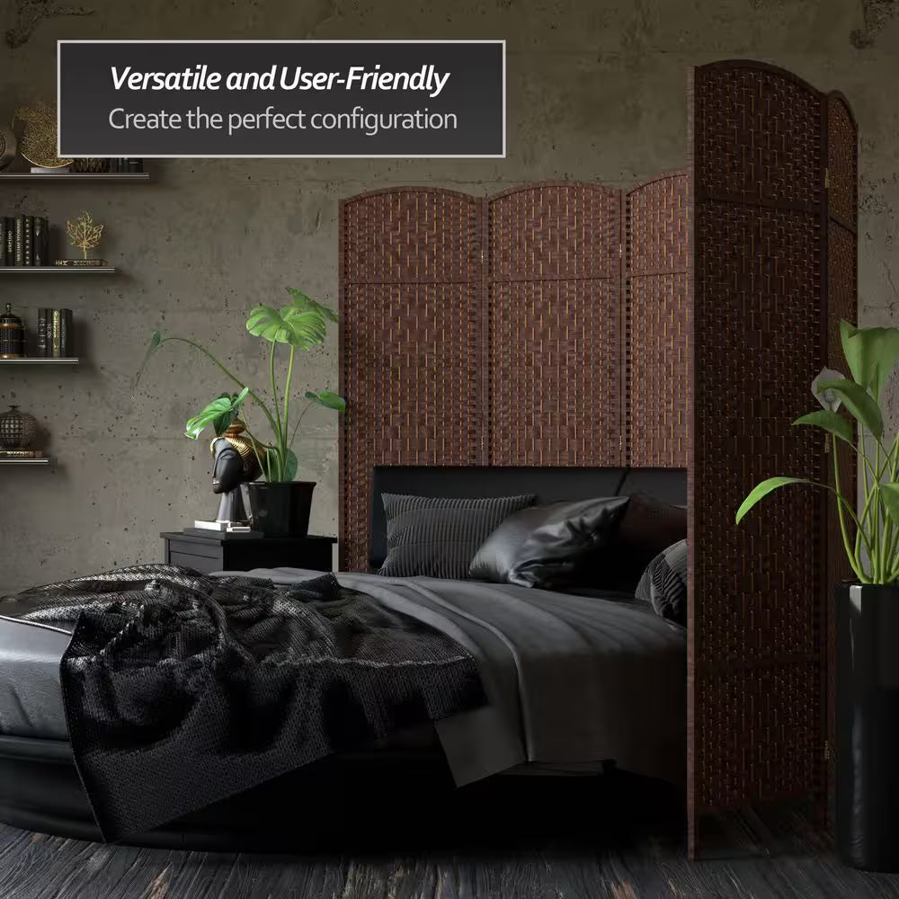 6 Ft. Dark Mocha 4-Panel Room Divider