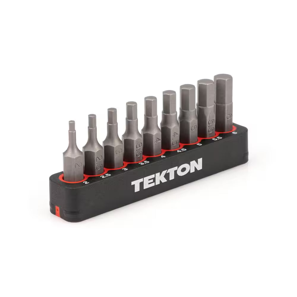 1/4 In. Metric Hex Bit Set with Rail (2 Mm to 6 Mm)