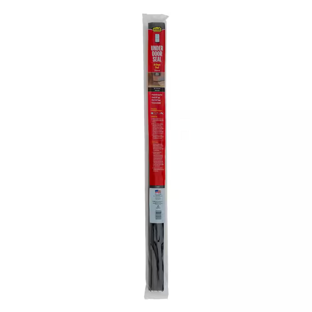36 In. Brown Vinyl U-Shape Screw-On under Door Seal