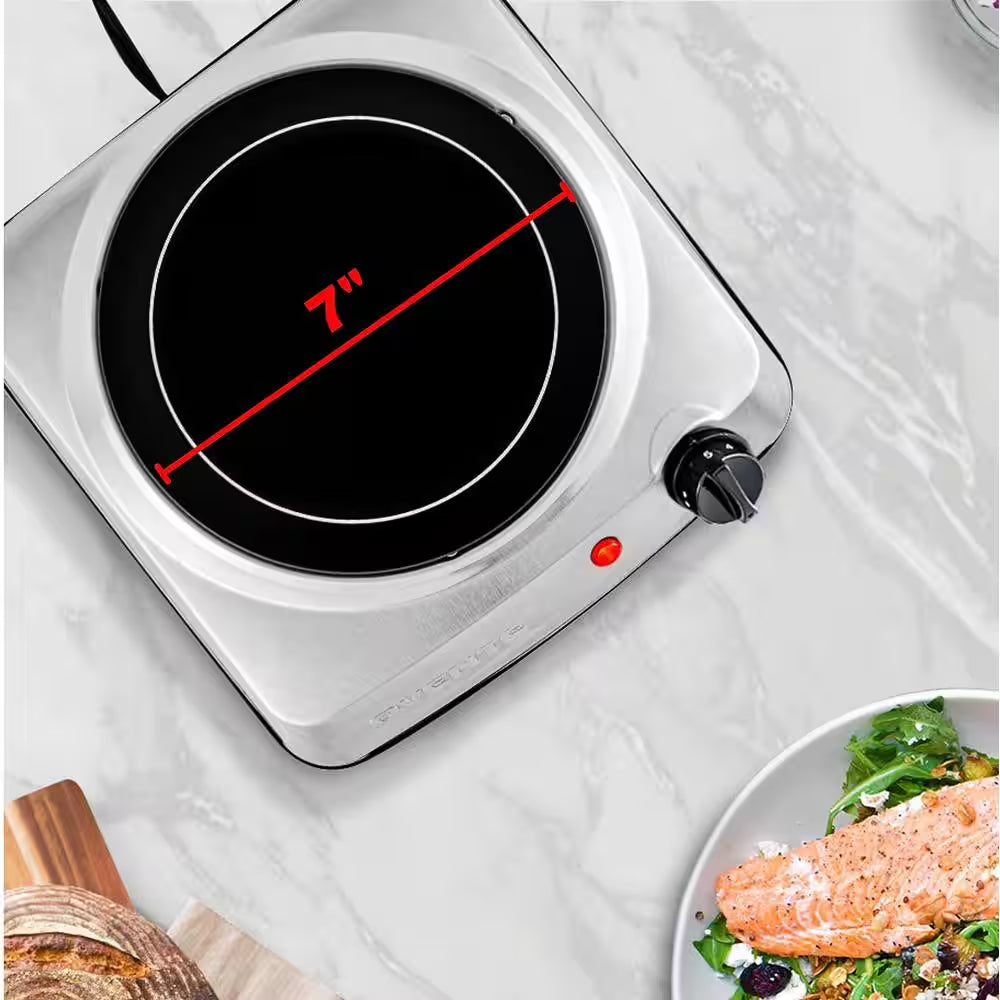 Single Infrared Burner 7 In. Silver Hot Plate