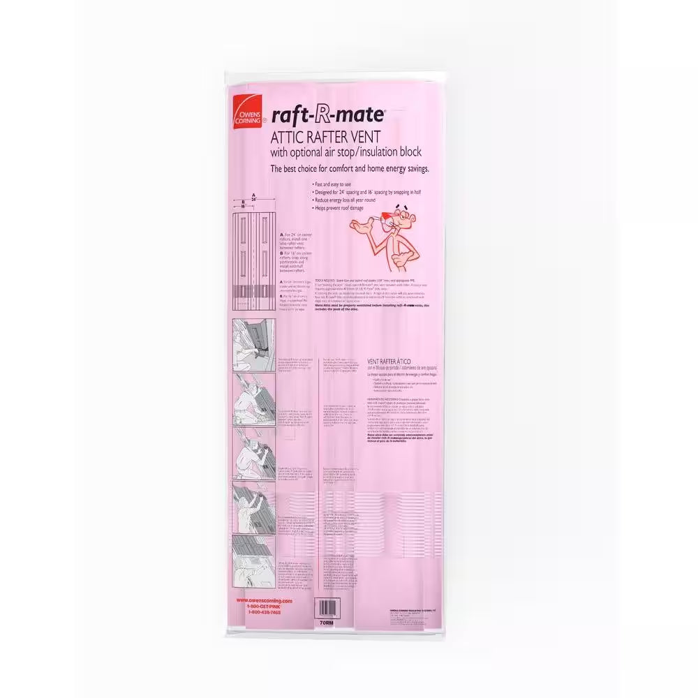 Raft-R-Mate 22-1/2 In. X 4 Ft. Attic Insulation Rafter Baffle Proper Vents (70-Pieces)