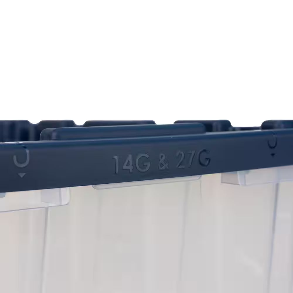 27 Gal. Tough Storage Tote in Clear with Moonlit Ocean Lid (4-Pack)