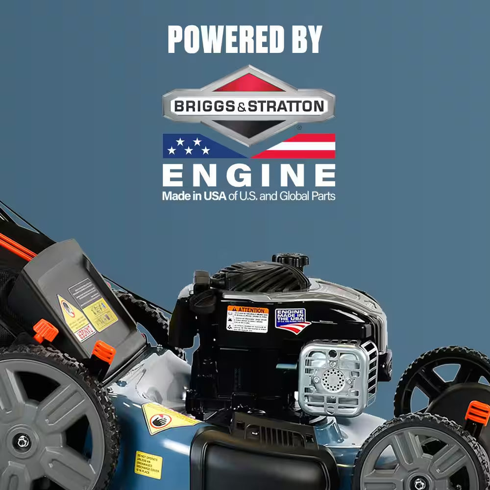 21 In. 140Cc 4-Cycle Briggs and Stratton Engine Gas Push Lawn Mower with 3-In-1 Mulching Bagging Side Discharge