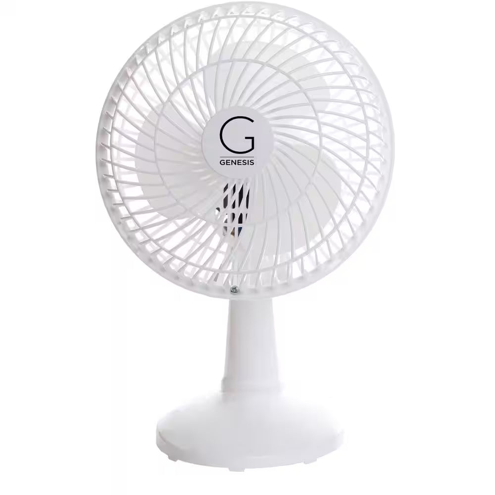 6 In. Convertible Table-Top and Clip Fan in White