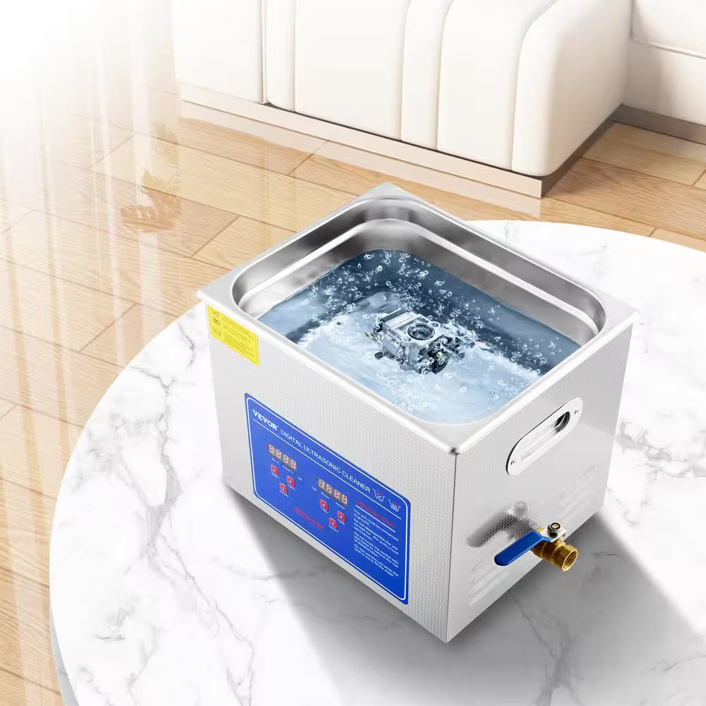 Ultrasonic Machine 10L Ultrasonic Cleaning Machine 40 KHZ with Digital Timer and Heater Professional