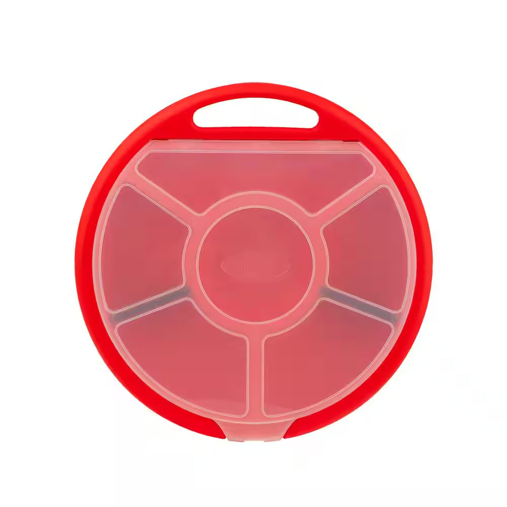 12.25 In. 5 Gal. Bucket Plastic Seat Lid Small Parts Organizer in Red