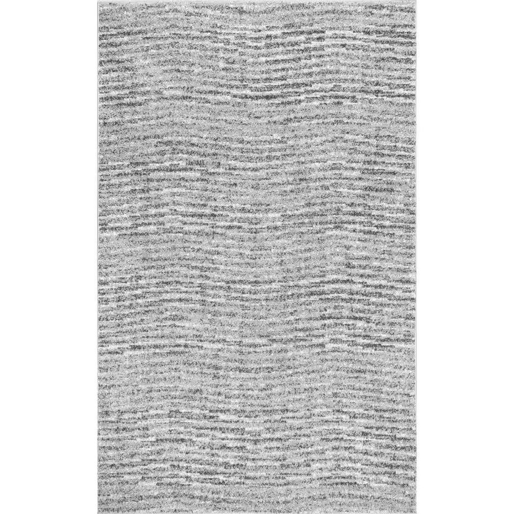 Sherill Modern Ripples Gray 8 Ft. X 10 Ft. Living Room/Bedroom/Dining Room Area Rug