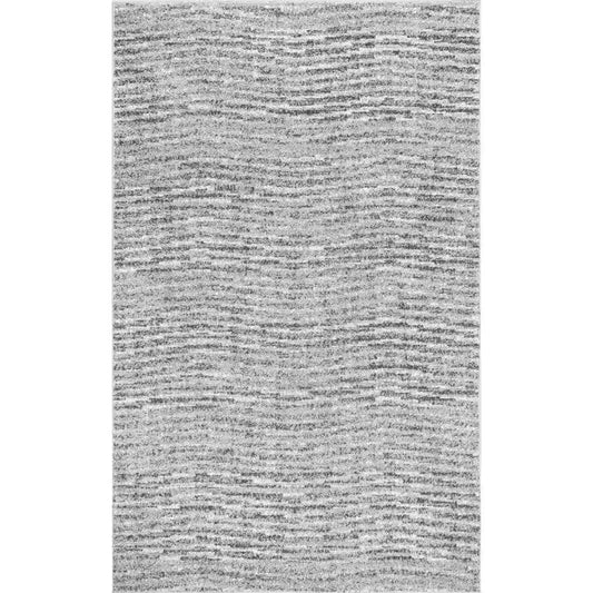Sherill Modern Ripples Gray 8 Ft. X 10 Ft. Living Room/Bedroom/Dining Room Area Rug