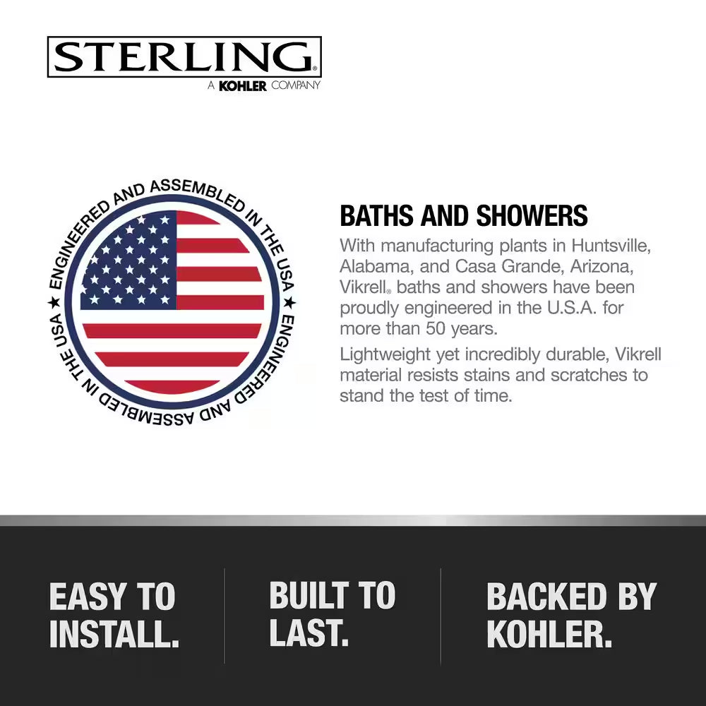 STORE+ 36 In. X 76 In. 1-Piece Direct-To-Stud Alcove Shower Back Wall in White