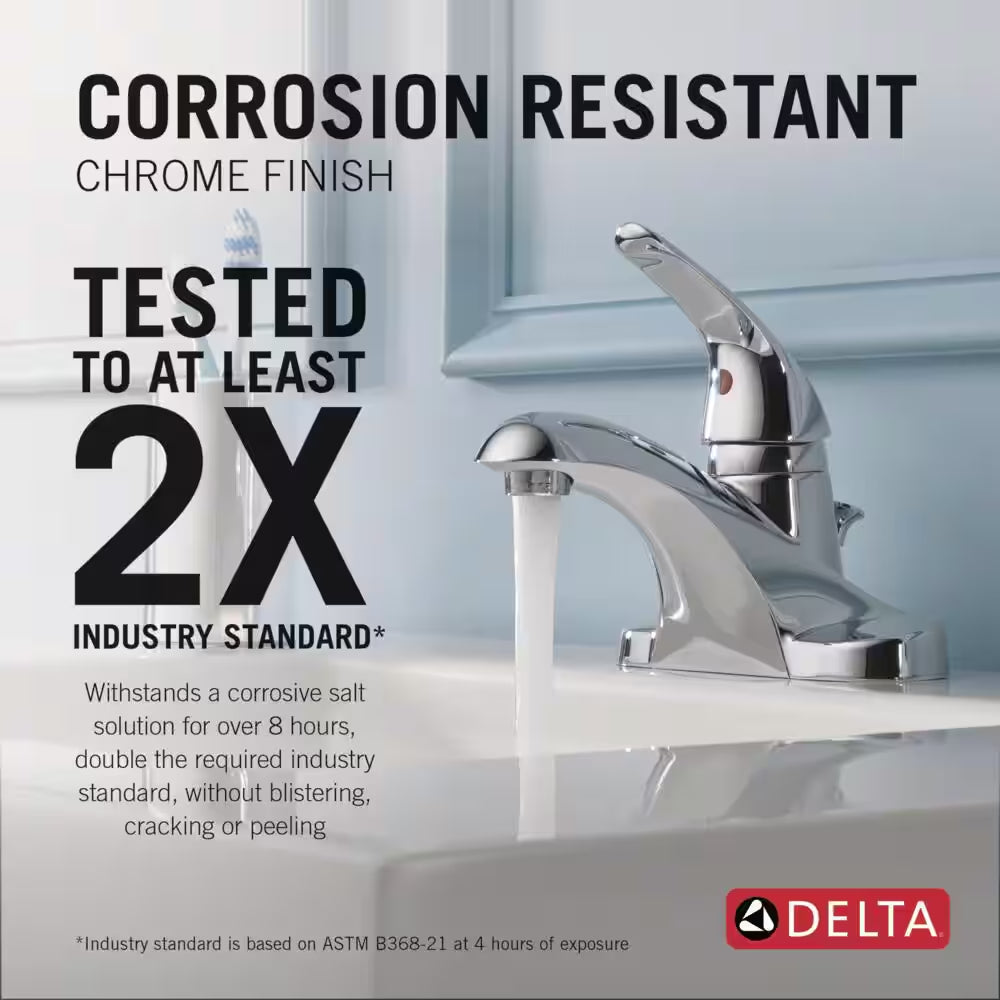 Foundations 4 In. Centerset Single Handle Bathroom Faucet in Polished Chrome