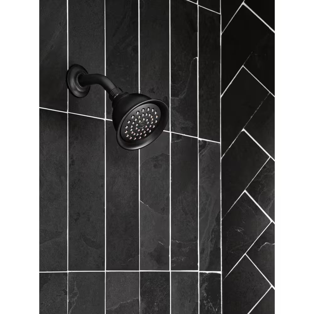 Banbury 1-Handle 1-Spray Trim Kit Tub and Shower Faucet 1.75 GPM in Matte Black (Valve and Handles Included)