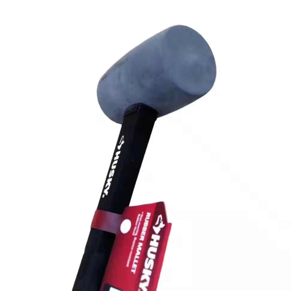 24 Oz. Gray Rubber Mallet with 14 In. Fiberglass Handle