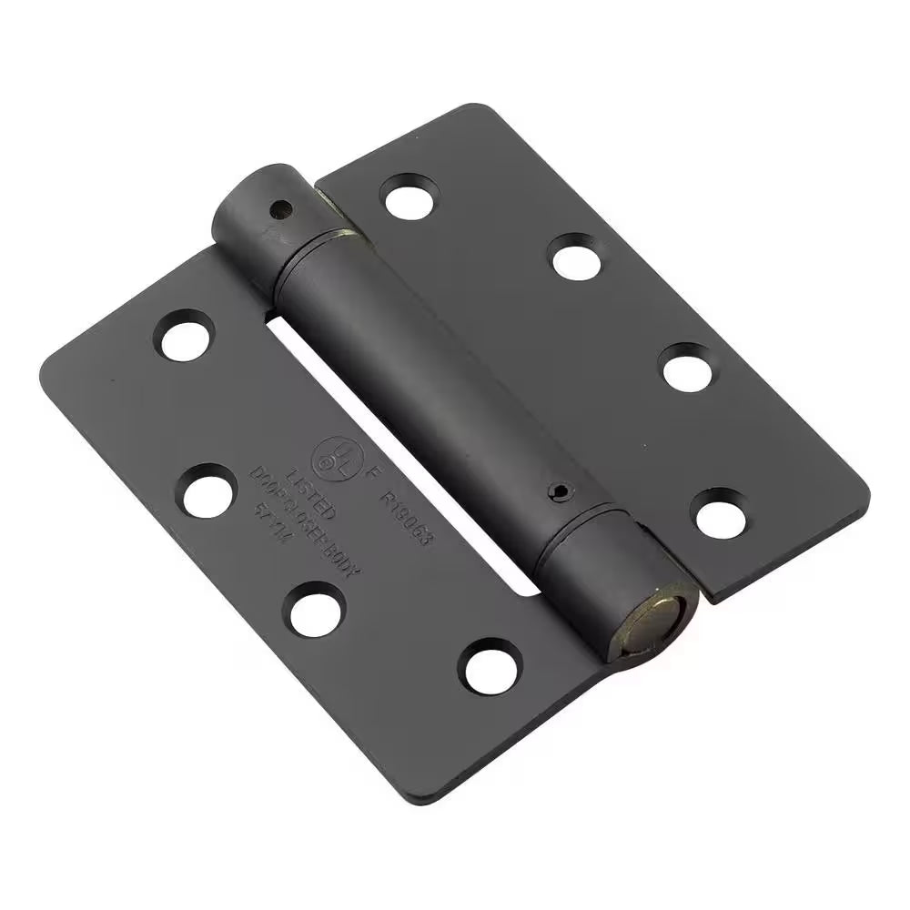 4 In. X 4-1/2 In. Flat Black Self Closing Full Mortise Spring Hinge