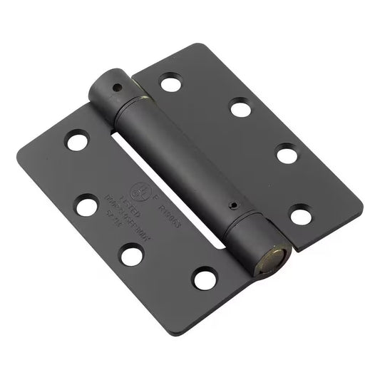 4 In. X 4-1/2 In. Flat Black Self Closing Full Mortise Spring Hinge