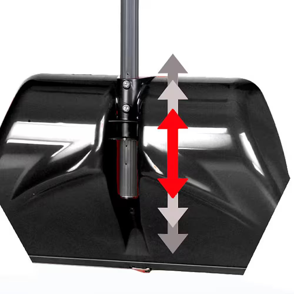 Crack Jumper 24 In. Combo Pusher, Adjust 42 in Vinyl-Coated Metal Handle, Abs-Plastic Blade, Ergonomic Grip Snow Shovel