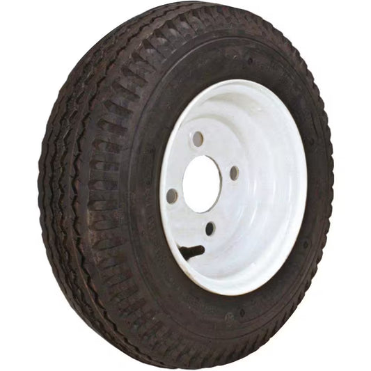 480-8 K371 745 Lb. Load Capacity White 8 In. Bias Tire and Wheel Assembly
