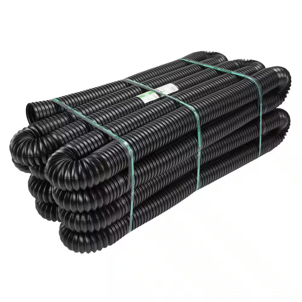 FLEX Drain Pro 4 In. X 100 Ft. Black Copolymer Solid Drain Pipe