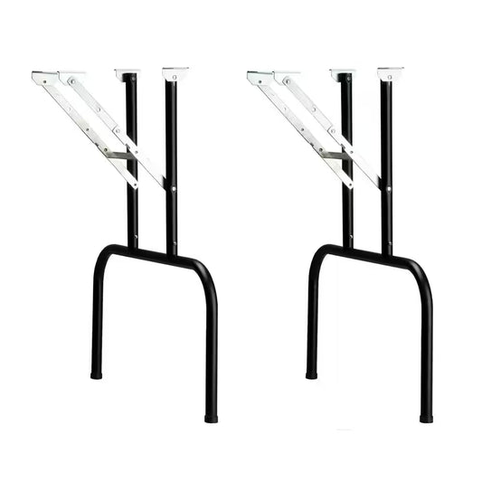 Folding Banquet Table Leg, Black, Set of 2 - 29 In. H X 24 In. W - 16 Gauge Steel - Mounting Hardware Included