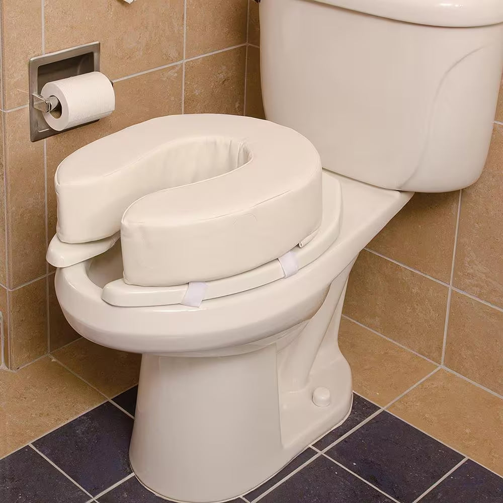 Vinyl Cushion 4 In. round Front Toilet Seat in White