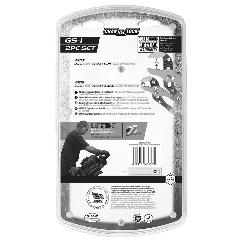 9.5 In. and 6.5 In. Tongue and Groove Pliers Set