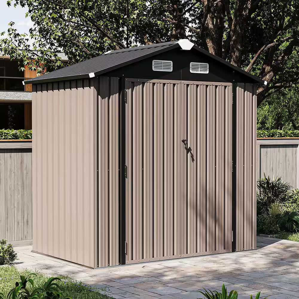 6 Ft. W X 4 Ft. D Metal Storage Shed for Garden and Backyard (25 Sq. Ft. )