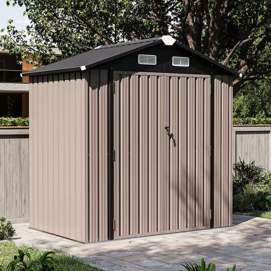 6 Ft. W X 4 Ft. D Metal Storage Shed for Garden and Backyard (25 Sq. Ft. )