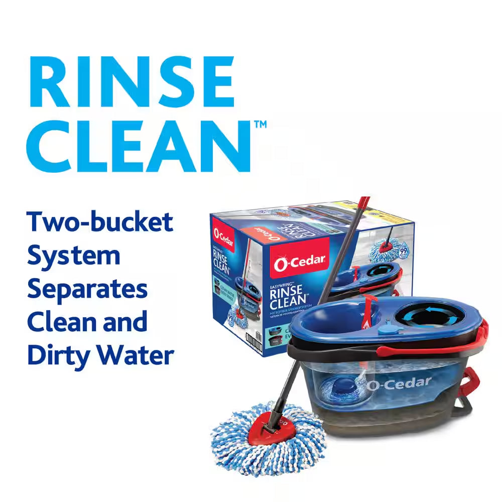 Rinseclean Clean Water Microfiber Spin Mop and Bucket System, Clean with Clean Water