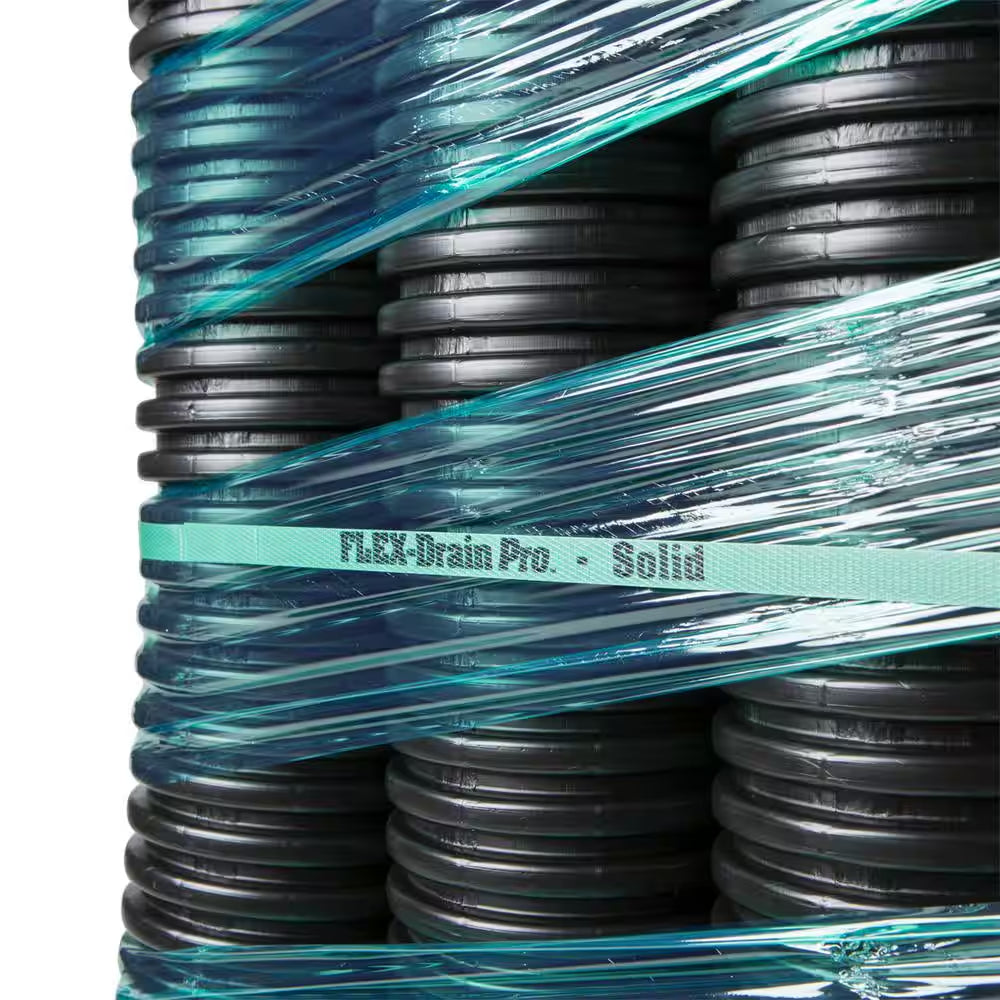 FLEX Drain Pro 4 In. X 100 Ft. Black Copolymer Solid Drain Pipe