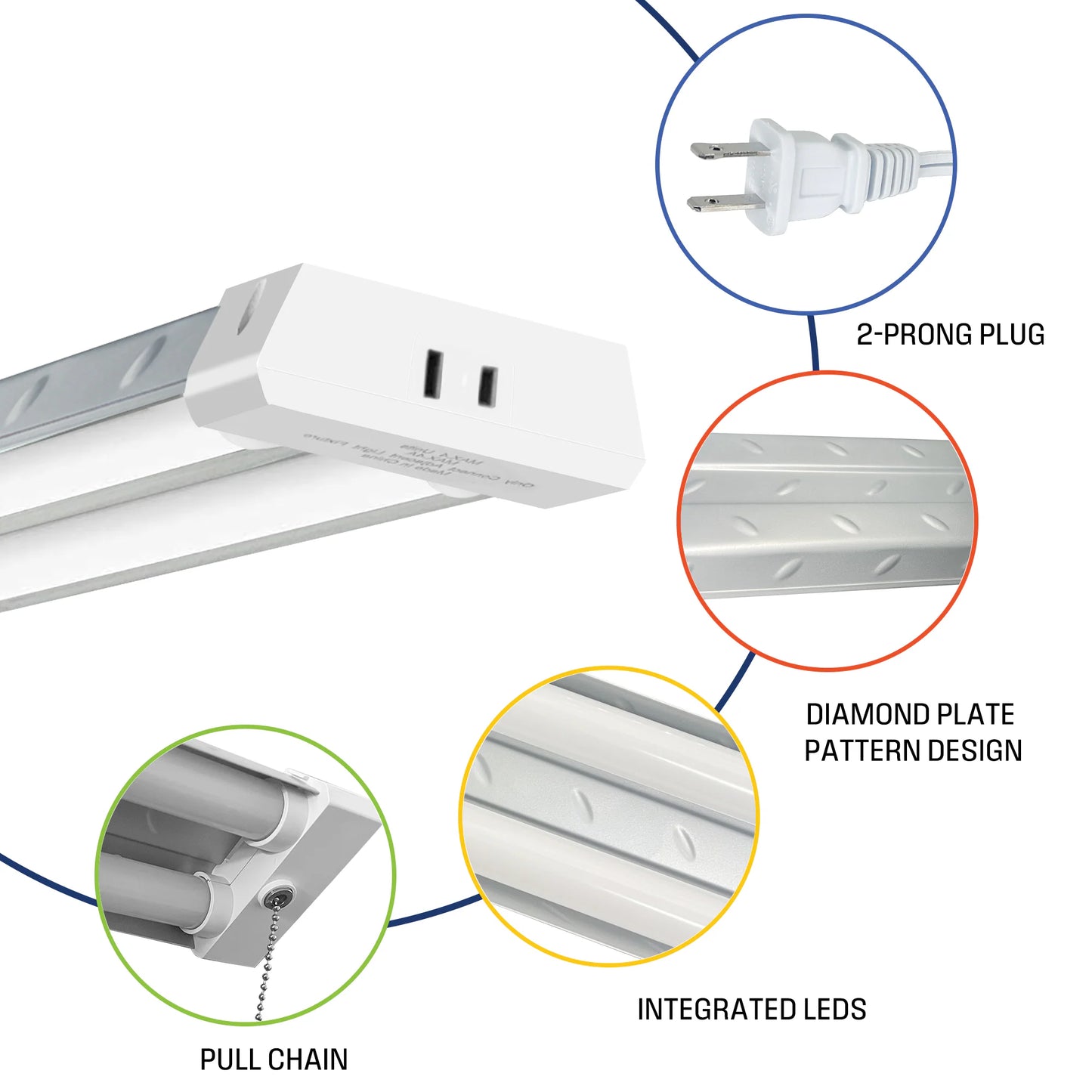4-Ft 4500 Lumens Gray Daylight LED Linear Garage Shop Light