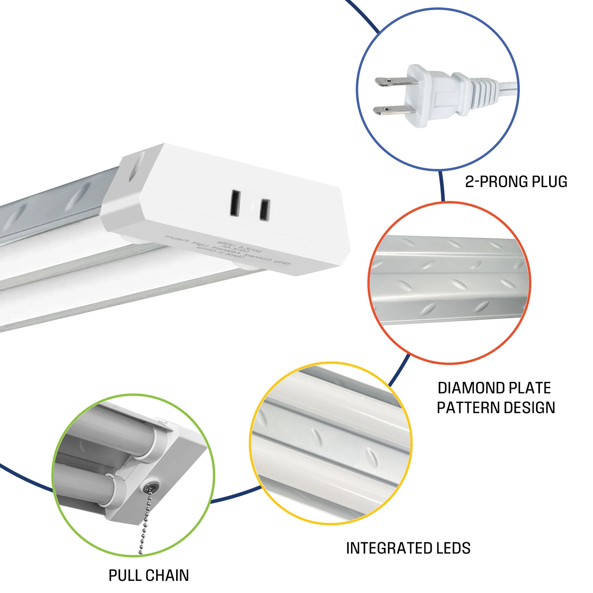 4-Ft 4500 Lumens Gray Daylight LED Linear Garage Shop Light