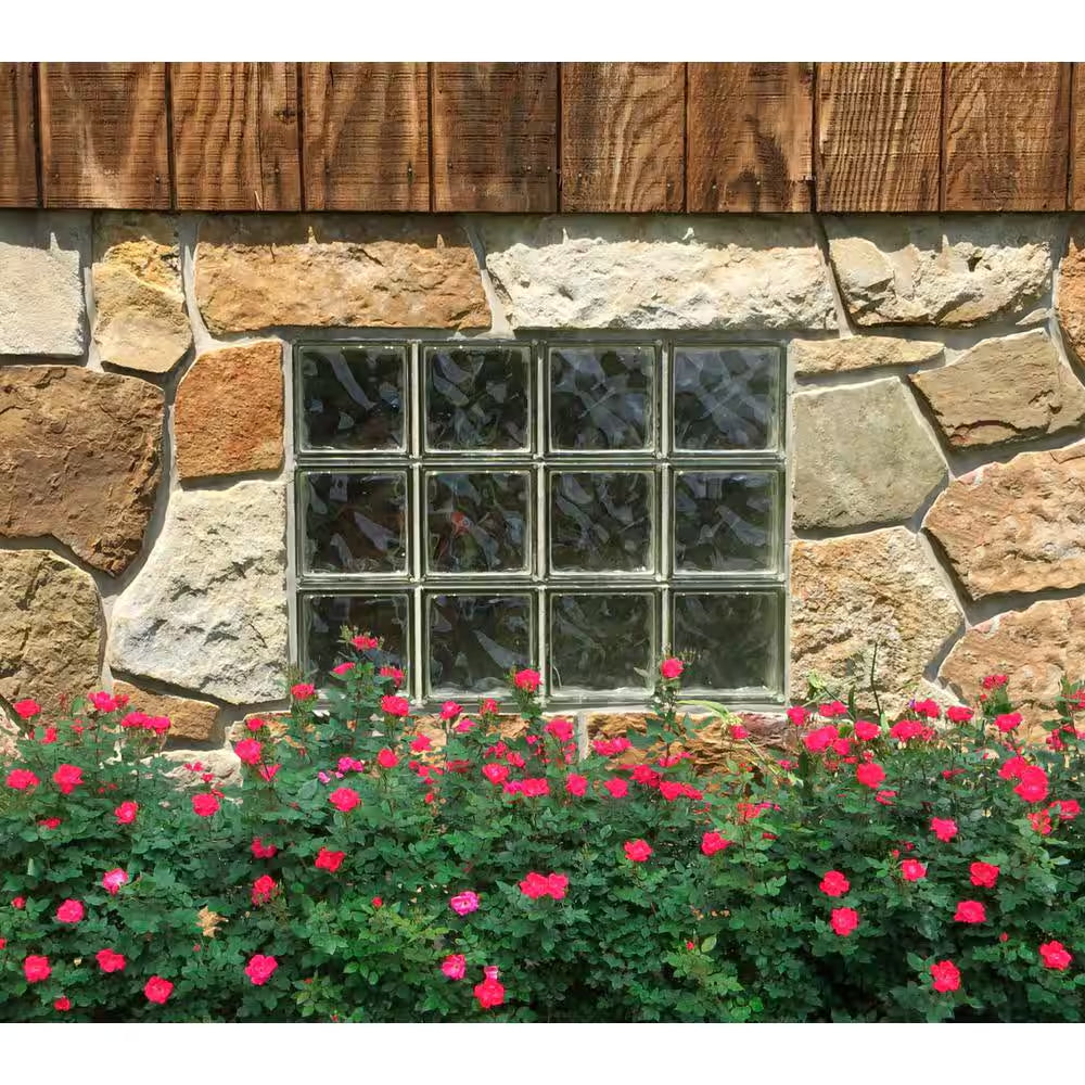 31 In. X 13.5 In. X 3.125 In. Frameless Wave Pattern Non-Vented Glass Block Window