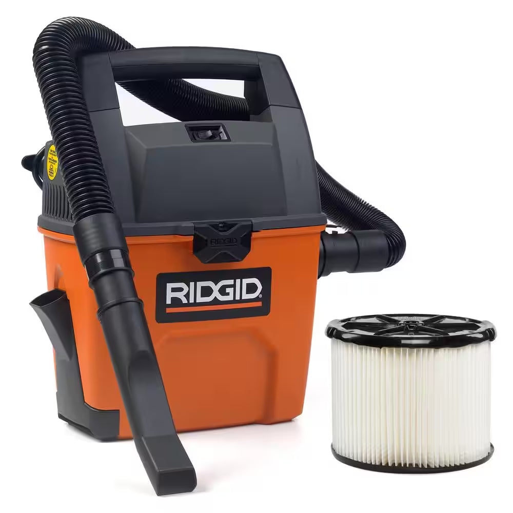 3 Gal. 3.5 Peak HP Handheld Shop Vacuum Wet Dry Vac with  SWEEP Dust Pan, Filter, Hose and Car Nozzle WD3050