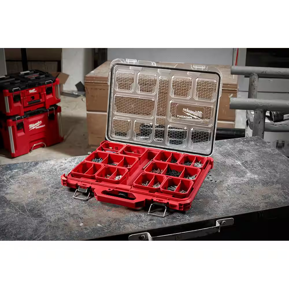 PACKOUT 11-Compartment Low-Profile Impact Resistant Portable Small Parts Organizer
