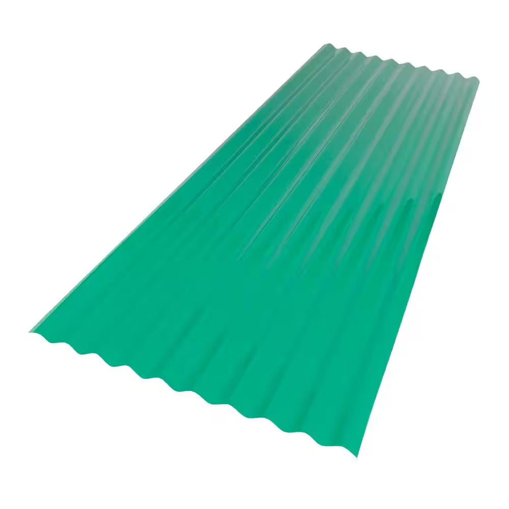 26 In. X 6 Ft. Corrugated PVC Roof Panel in Green