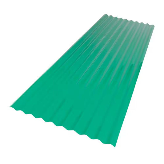 26 In. X 6 Ft. Corrugated PVC Roof Panel in Green