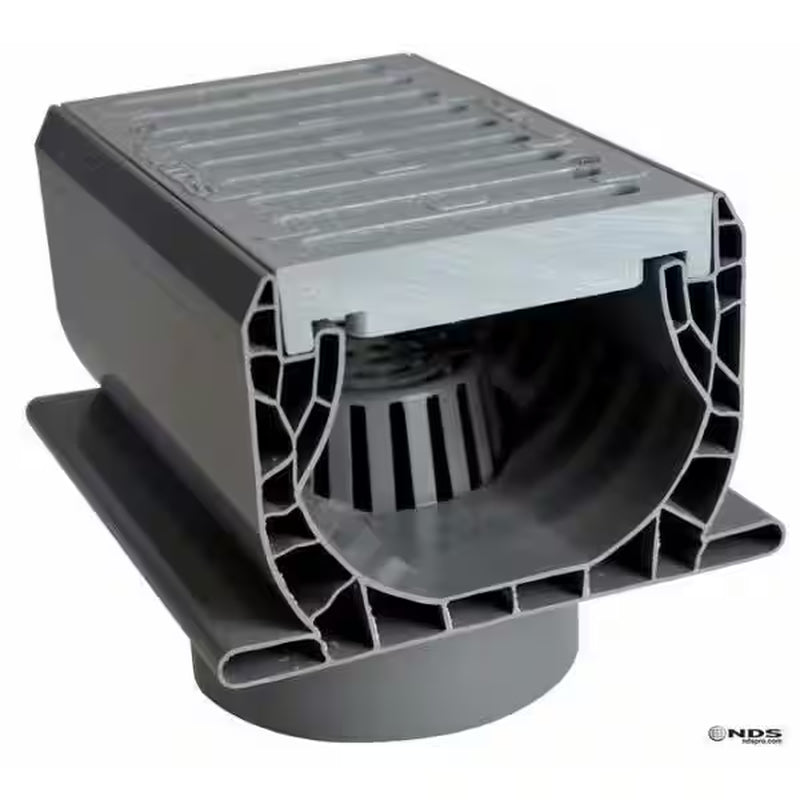 7 In. Spee-D Channel Drain with Grate and 3 In. and 4 In. Bottom Outlet