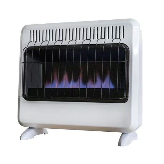 30,000 BTU Vent Free Blue Flame Natural Gas or Propane Dual Fuel Space Heater