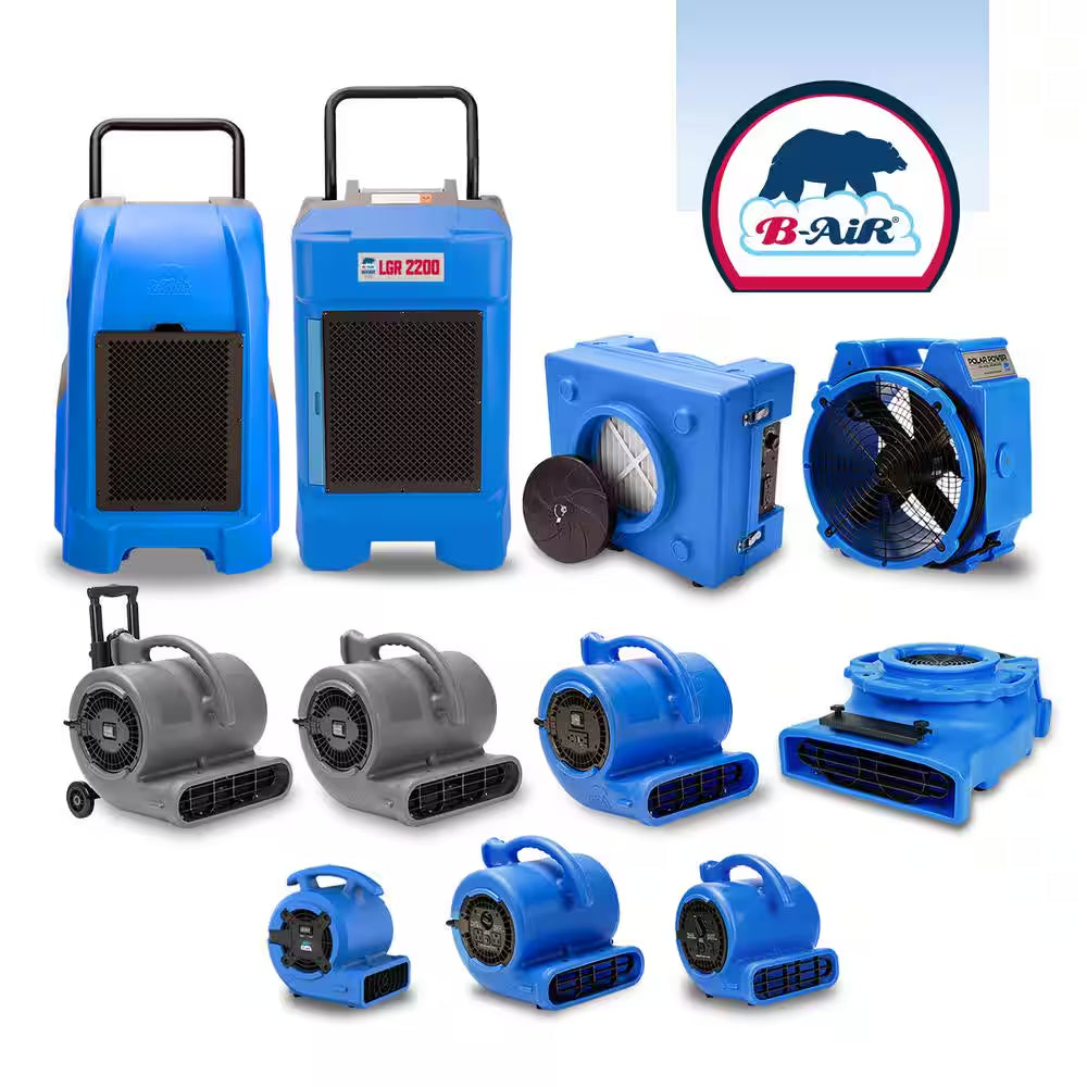 1/4 HP Air Mover Blower Fan for Water Damage Restoration Carpet Dryer Floor Home and Plumbing Use in Blue