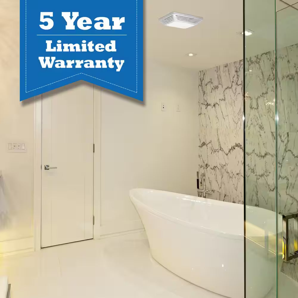 ENERGY STAR Certified Snap-In Installation Quiet 50 CFM Bathroom Exhaust Fan with LED Light